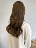 ブリーチなしカラーオリーブベージュ*ニュアンスカラーロング