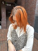 ノラ ヘアーサロン(NORA HAIR SALON) ブラウンルーツオレンジブリーチカラー顔まわりレイヤー