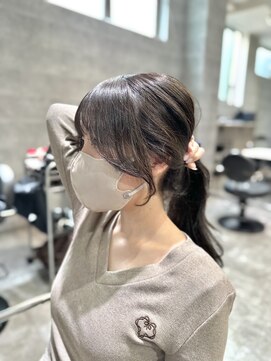 アクション 心斎橋店(ACTION) 顔まわりカット 韓国ヘア レイヤーカット ブリーチ無しカラー