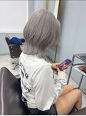 ミニウルフチェリーブラウンホワイトグレージュフェザーパーマ