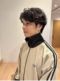 men'sミディアムシャドウパーマブリーチなし前髪ありなし
