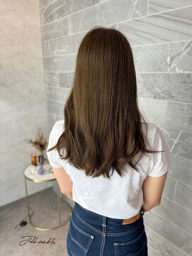 ジル アンク(Jill ankh) 《姫路　Jillankh》オリーブベージュ　ダブルカラー　艶髪