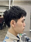 刈り上げアップバングスパイキーショートパーマスパイラルパーマ