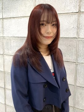 ノル 栄矢場町(nol) ロングレイヤーカット×ブリーチなしレッドカラー