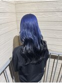 ブリーチ2回 ネイビーブルールーツカラー