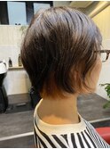竈門禰豆子風ショートカットインナーカラーグラデーション