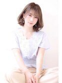 マロンベージュのAラインボブ