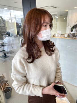 エンリッチヘア(enrich hair) ロングレイヤー　韓国ヘア　ベージュ