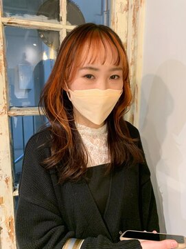 ナルヘアー 越谷(Nalu hair) ロングレイヤー/オレンジカラー