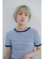 ベンジー 蔵前ii店(benji)&nbsp;柔らかいgreenカラー×シンプルボブ