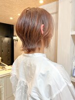 キャアリー(Caary)&nbsp;福山美容室 Caary 暖色カラー ショコラブラウン  ショートウルフ