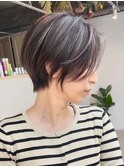 黒髪/グレーベージュ/レイヤーロング/前髪パーマ[西船橋/津田沼]