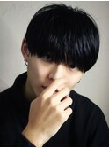 黒髪マッシュナチュラルマッシュメンズヘア韓国ツーブロック