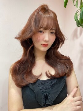 ボタン シブヤ(VOTAN SHIBUYA) 赤髪/オレンジ/韓国ヘア/渋谷/レイヤー/顔まわり