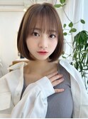 愛され内巻きワンカールボブ/アッシュグレージュ