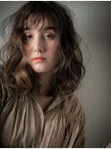 細めハイライト韓国風巻き小顔ウェーブミディアムt大宮20代30代