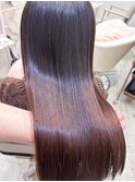 クラシック大人モテカラーオリーブグレージュ艶ロングレイヤー