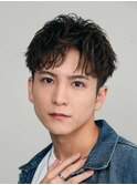 ビジネスショート短髪メンズヘア緩めパーマショートパーマ