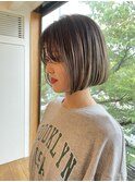 大人女性に人気◎バレイヤージュボブ