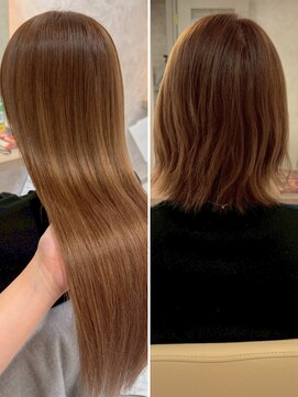 【ビフォーアフター】エクステ×カラー/ライトブラウン