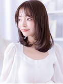 ツヤ感グレーブラウンシャギーカットセミディa越谷20代30代40代!