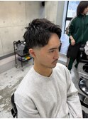 テーパーフェード×アップバングショート