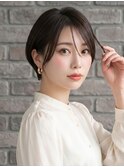 【30代の大人可愛い】小顔耳掛けショートボブ/くびれシルエット
