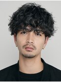 大分シャドウパーマメンズカットラウンドマッシュツーブロック