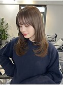 ミディアムレイヤー/韓国/顔まわりカット/10代20代30代
