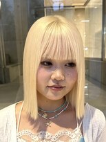 ヲタク 渋谷 代官山 恵比寿(wotaku.) 抜きっぱなしブロンドブリーチのみハイトーン切りっぱなしボブ
