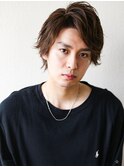 七三オールバック ツイストパーマ ビジネス かき上げヘア