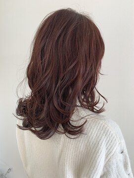 グラム(glam) ボルドーカラー×ゆるふわロング