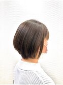 丸み/小顔/ショートグラ/ショート/アッシュベージュ/30代40代