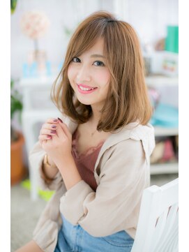 ミック 日暮里店(miq) 大人かわいいキャラメルベージュ外国人風ワンカールロブb1