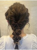 ヘアセット◎紐アレンジ