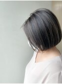 【暗髪にアクセント】大人ショートボブ×ハイライト×ミニボブ