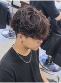 【HOMME HAIR 稲田】 スペインカール フェード スタイル