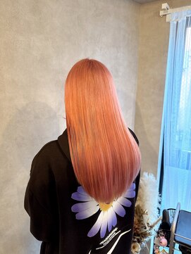 ルモ(Lumo) 【KATSUYA】コーラルピンク×ロング×ケアブリーチ