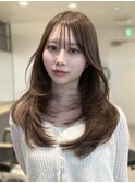 韓国レイヤーカット ワンカール オリーブミルクベージュ