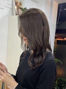 イコ 表参道原宿(ico) オリーブグレージュ　ブリーチなしダブルカラー　オリーブ