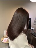 大人女子ツヤ髪グレーブラウンカラー