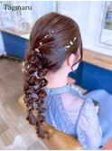 ツインの玉ねぎヘア☆金箔アレンジ