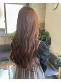 グレージュ切りっぱなしボブ前髪ありミニボブミルクティベージュ