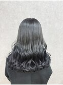 ワンカラーで作る艶々ブルーブラックカラー♪