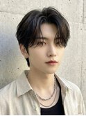 毛流れセンターパートカルマパーマツーブロック韓国マッシュ