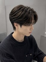 《メンズ/曲がる縮毛矯正/メンズパーマ》nui MEN 茨木店&nbsp;ミルクティーブロンド/ダークブルー/デジタルパーマ/茨木