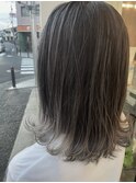 バレイヤージュ.ハイライト.ブリーチ.ラベンダーグレージュ