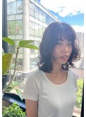 ミディアム大人レイヤー×レイヤーパーマ×ボブルフ