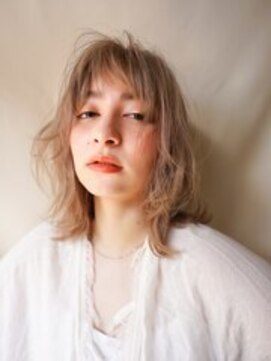 ディジョン(Dijon) 韓国顔まわりレイヤーカットグレージュオリーブベージュブラウン