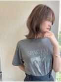 ハイライト　アッシュベージュ　くびれボブ